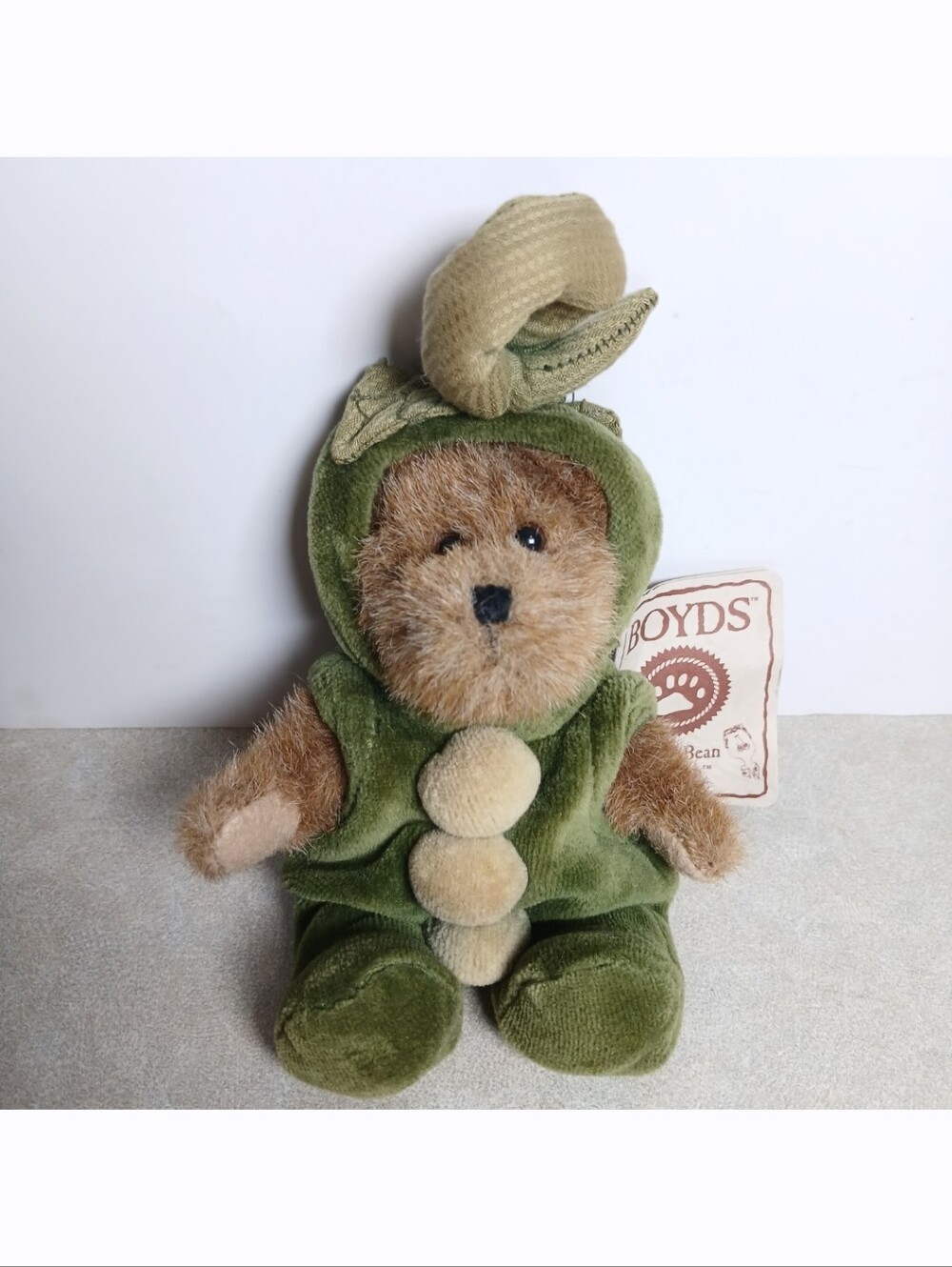 New! Boyds Bear Polly Peapod 7" Teddy Plush Stuffed Toy Head Bean Collection